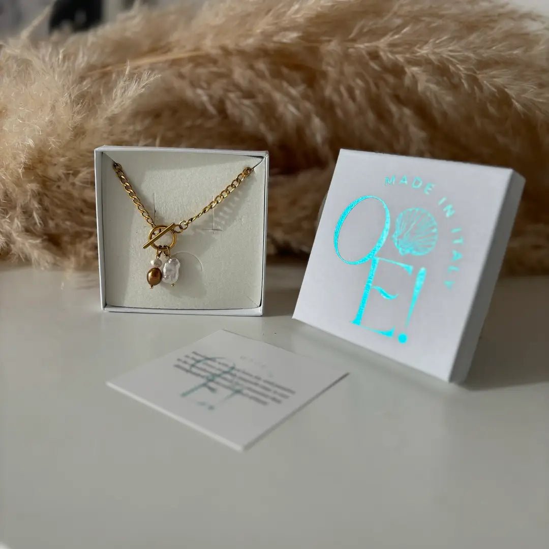 GENTILEZZA – Collana a catena dorata con perla - OE!