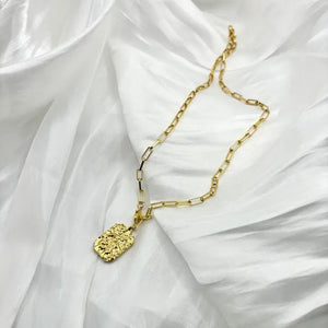 GETTONE – catena in acciaio inossidabile placcata oro 18K con pendente - OE!