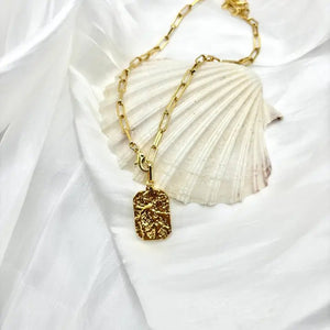 GETTONE – catena in acciaio inossidabile placcata oro 18K con pendente - OE!