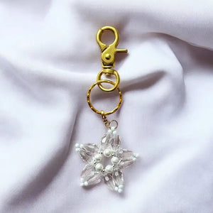 GOLD KEYCHAIN WITH SNOWFLAKE PENDANT - portachiavi - OE!