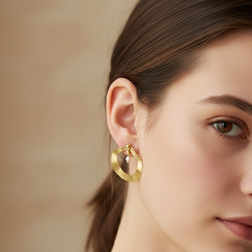 GOLDEN SUMMER – Orecchini 2in1 in oro e perle - OE!