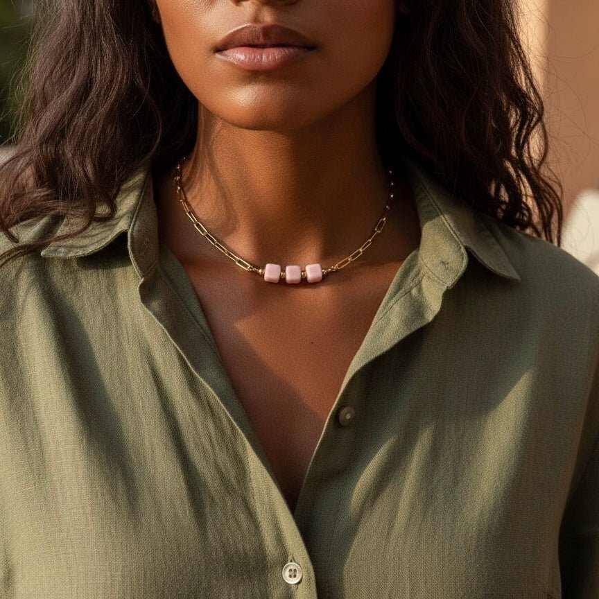 Granita - Collare/Choker con dadi in ceramica - OE!