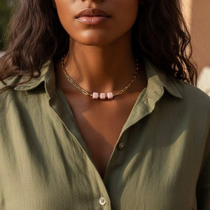 Granita - Collare/Choker con dadi in ceramica - OE!