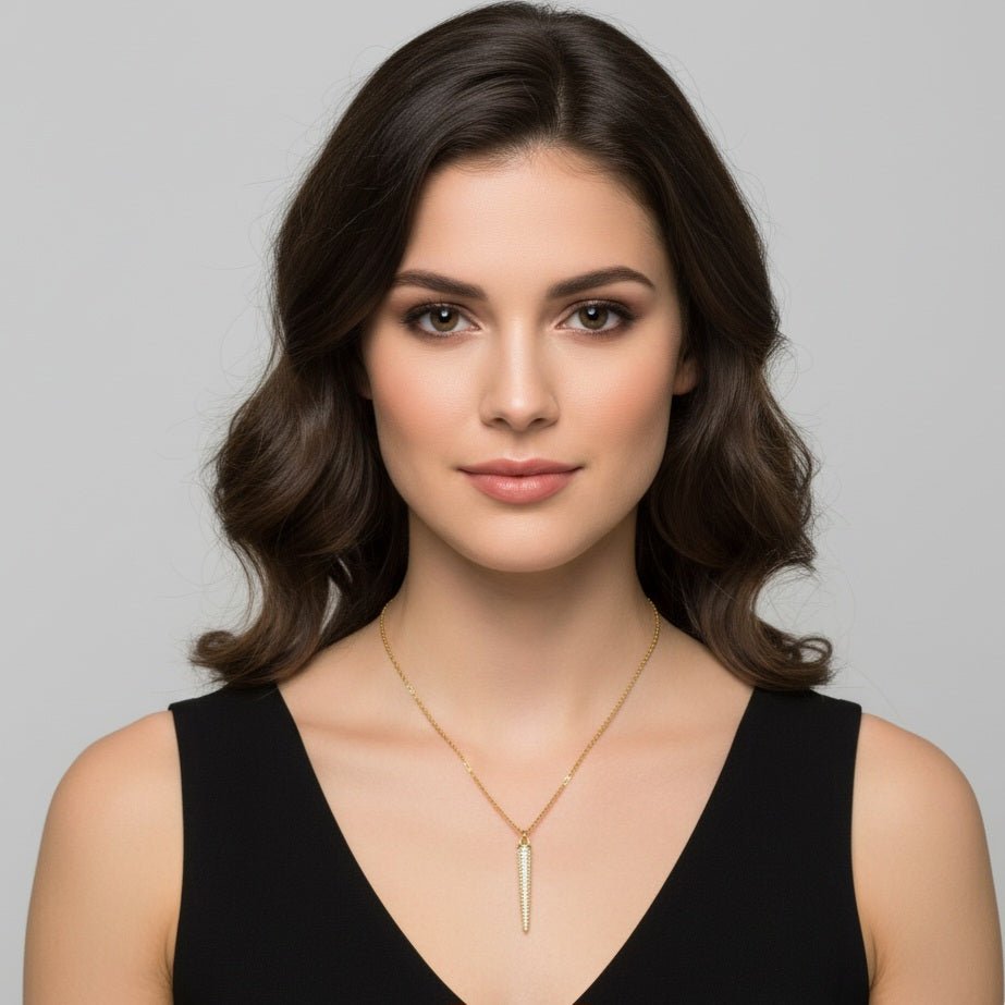 HORN OF NAPLES – COLLANA ORO CON PENDENTE IN ZIRCONIA - OE!