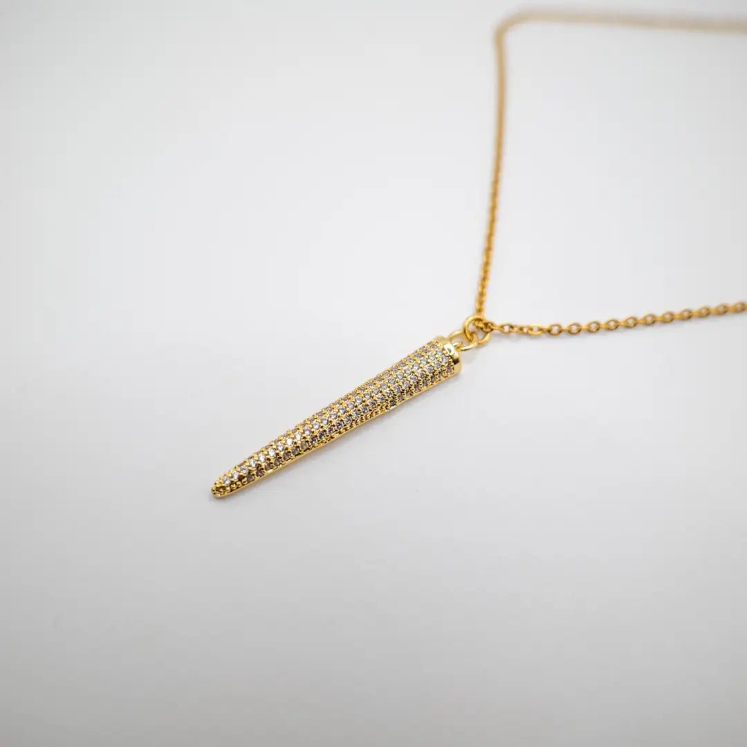 HORN OF NAPLES – COLLANA ORO CON PENDENTE IN ZIRCONIA - OE!