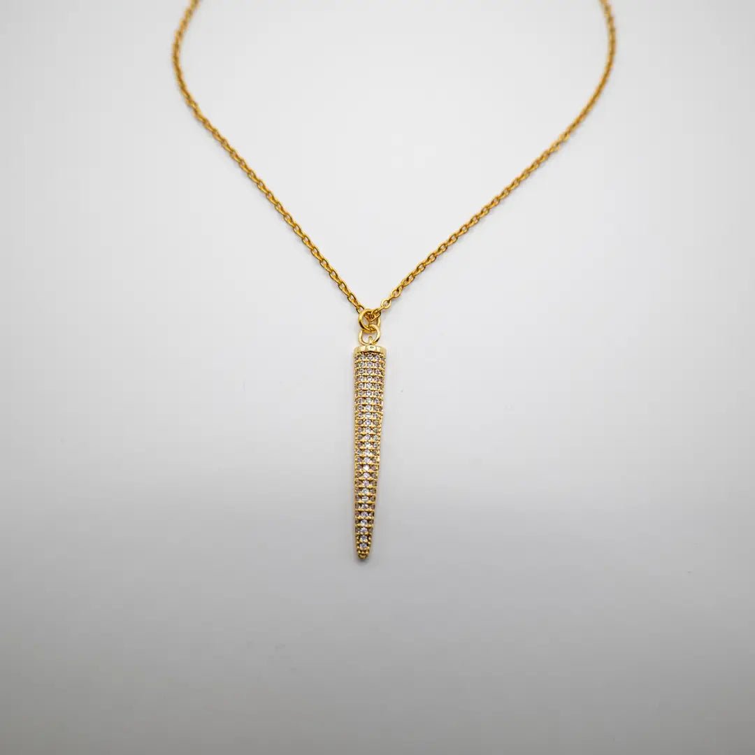 HORN OF NAPLES – COLLANA ORO CON PENDENTE IN ZIRCONIA - OE!