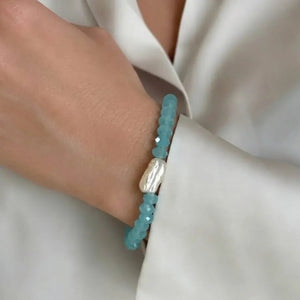 INCASTRI CELESTI - Bracciale di perle Keshi con perline di cristallo - OE!