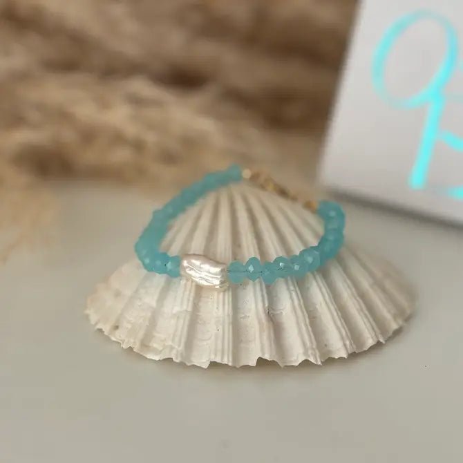 INCASTRI CELESTI - Bracciale di perle Keshi con perline di cristallo - OE!