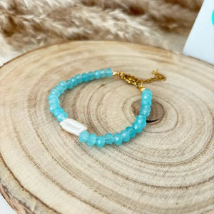 INCASTRI CELESTI - Bracciale di perle Keshi con perline di cristallo - OE!