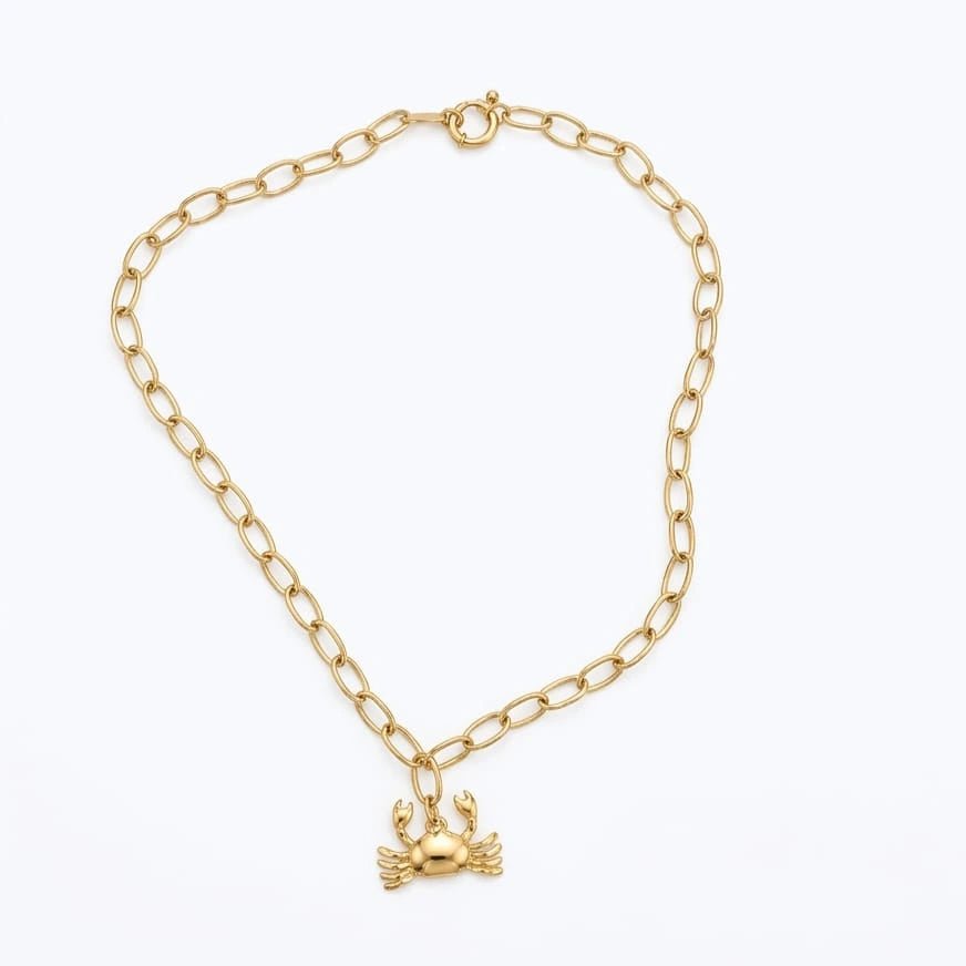 krab collana a catena artigianale con granchio - OE!