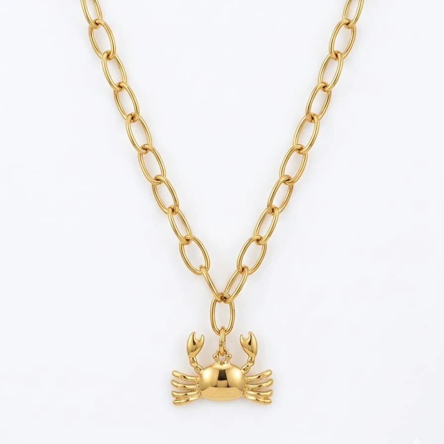 krab collana a catena artigianale con granchio - OE!