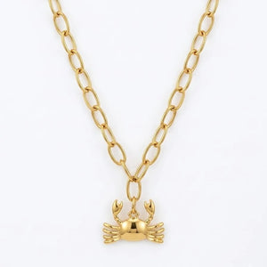 krab collana a catena artigianale con granchio - OE!