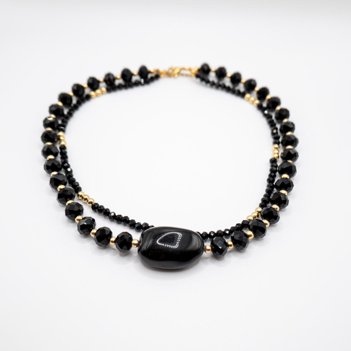 LAVA - Collana con Pietra Ossidiana e cristalli - OE!