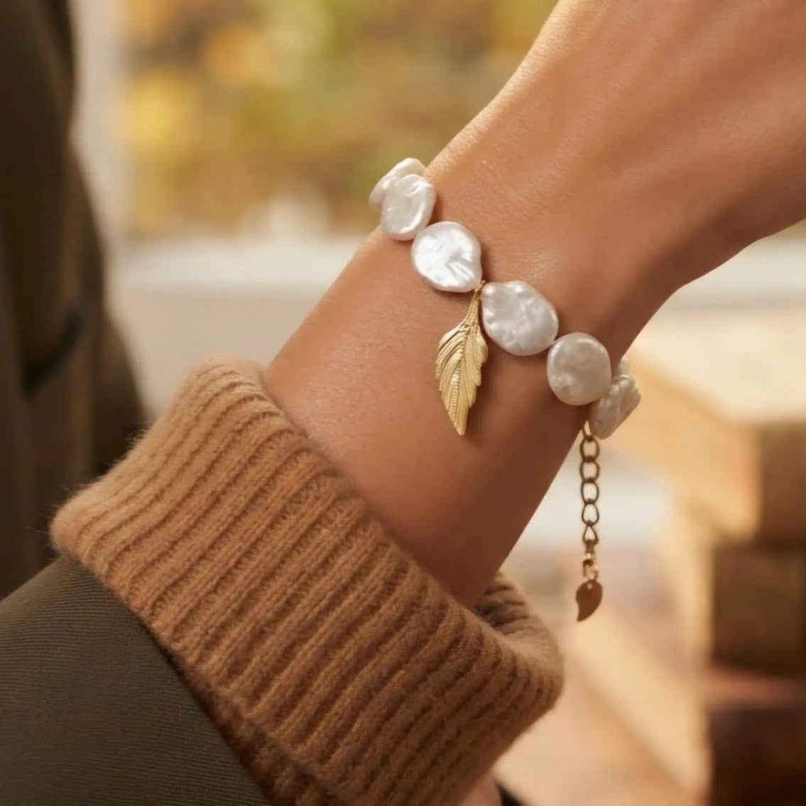 leaf-keshi-bracciale-indossato
