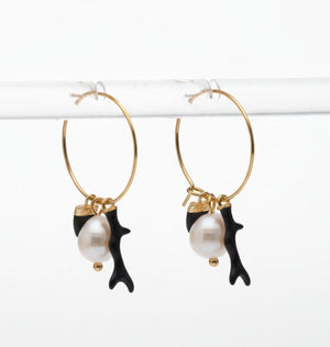 Mito partenopeo orecchini oro 18K con charms portafortuna