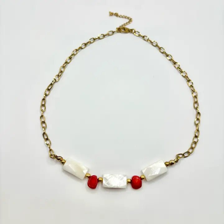 MOTHER OF PEARL – Collana in Madreperla e Corallo Bambù - OE!