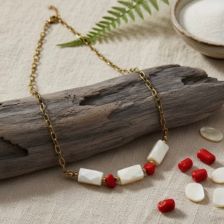 MOTHER OF PEARL – Collana in Madreperla e Corallo Bambù - OE!