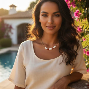 MOTHER OF PEARL – Collana in Madreperla e Corallo Bambù - OE!