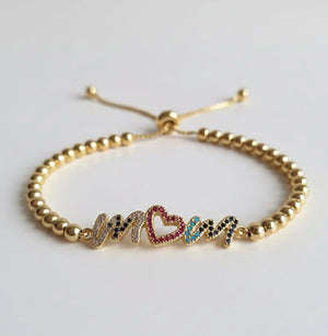 MUM bracciale placcato oro e zirconi made in italy