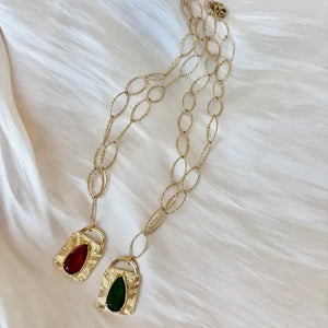 Mystic Lock Pendant collana con catena placata in oro 18k