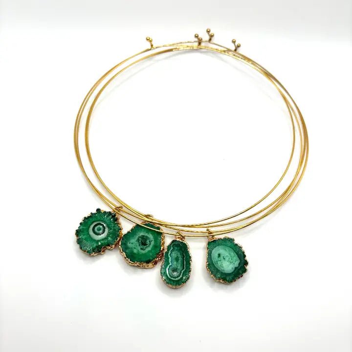 NATURA – collana rigida in acciaio inossidabile placcato oro 18K - OE!