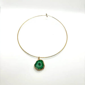 NATURA – collana rigida in acciaio inossidabile placcato oro 18K - OE!