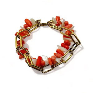 NEGRONI - bracciale in corallo bambù e madreperla - OE!