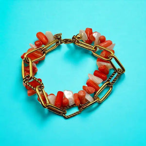 NEGRONI - bracciale in corallo bambù e madreperla - OE!