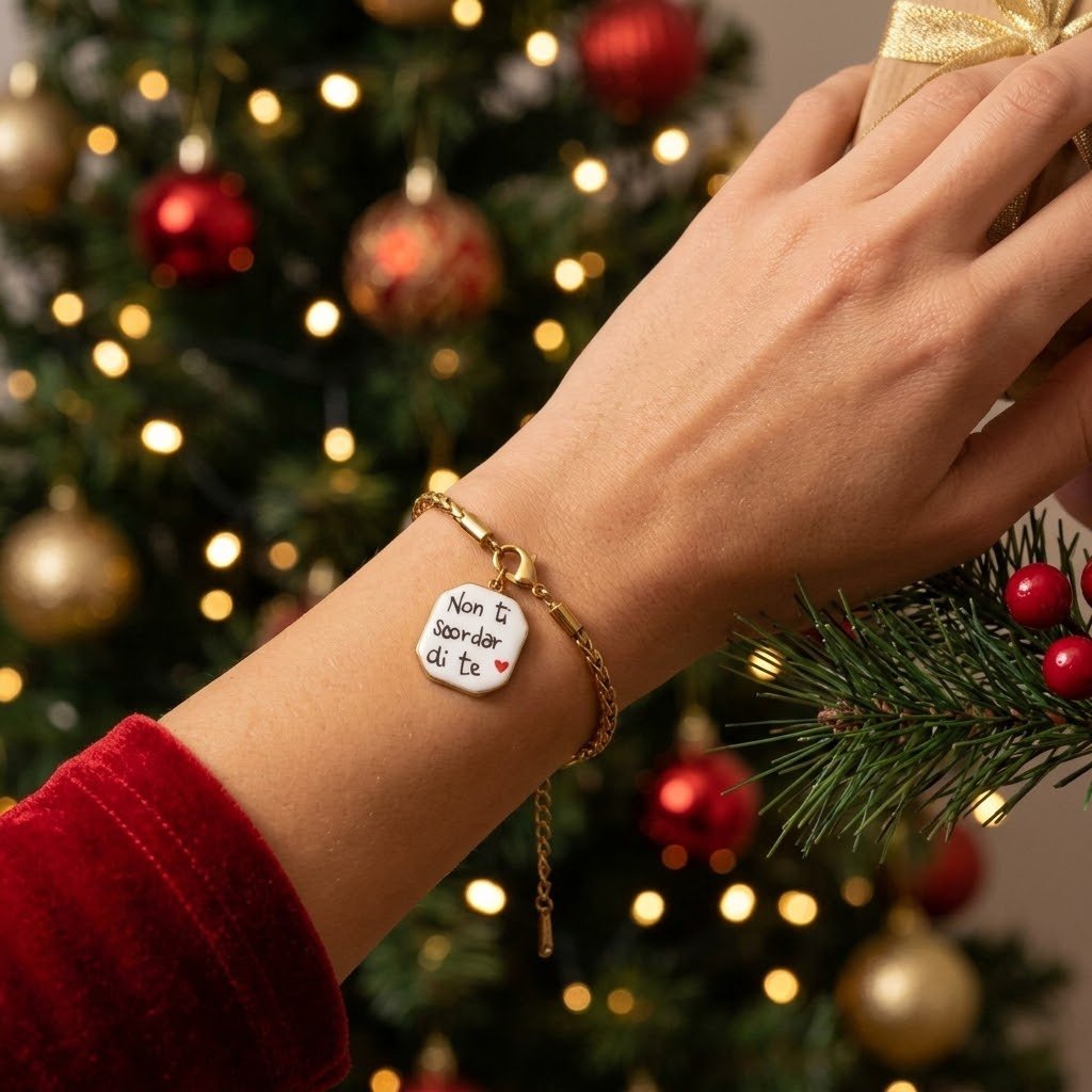 Non ti scordar di te bracciale placcato oro 18k con frase motivazionale - OE!