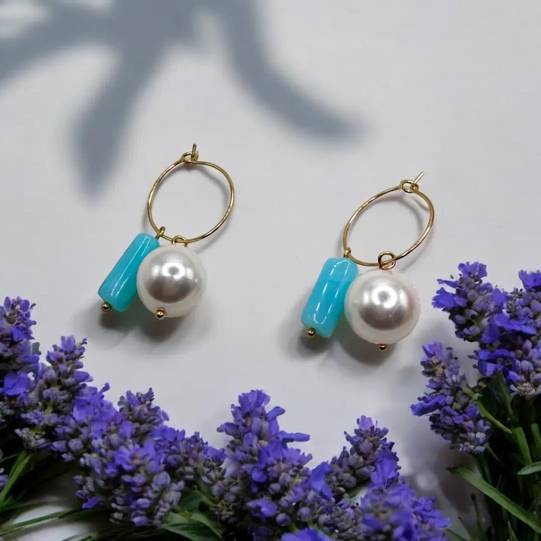 Ocean Pearl Hoops - OE!