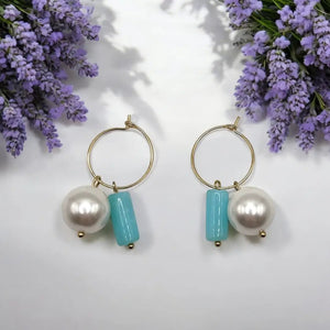 Ocean Pearl Hoops - OE!
