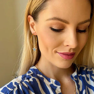 OCEAN STAR – Orecchini a cerchio con stelle marine smaltate - OE!