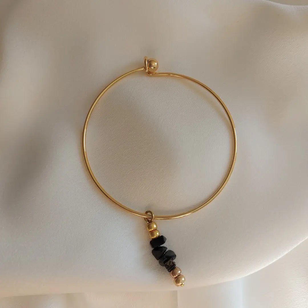 ONYX – BRACCIALE RIGIDO PLACCATO ORO 18K - OE!