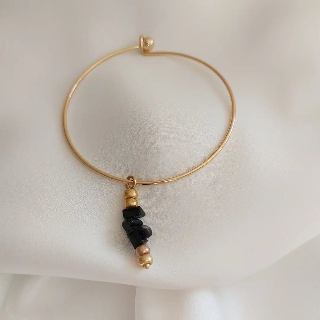 ONYX – BRACCIALE RIGIDO PLACCATO ORO 18K - OE!