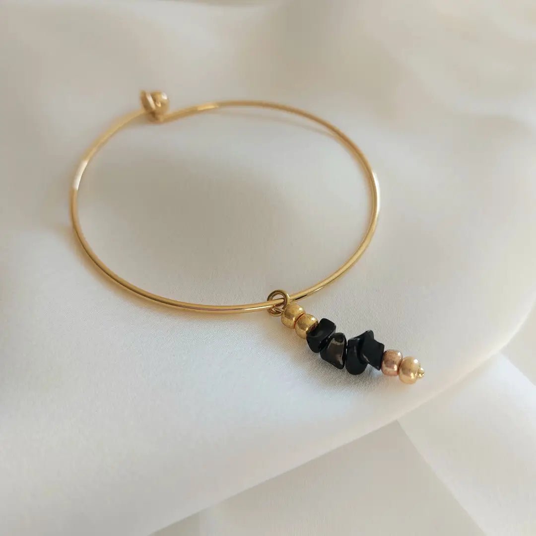 ONYX – BRACCIALE RIGIDO PLACCATO ORO 18K - OE!