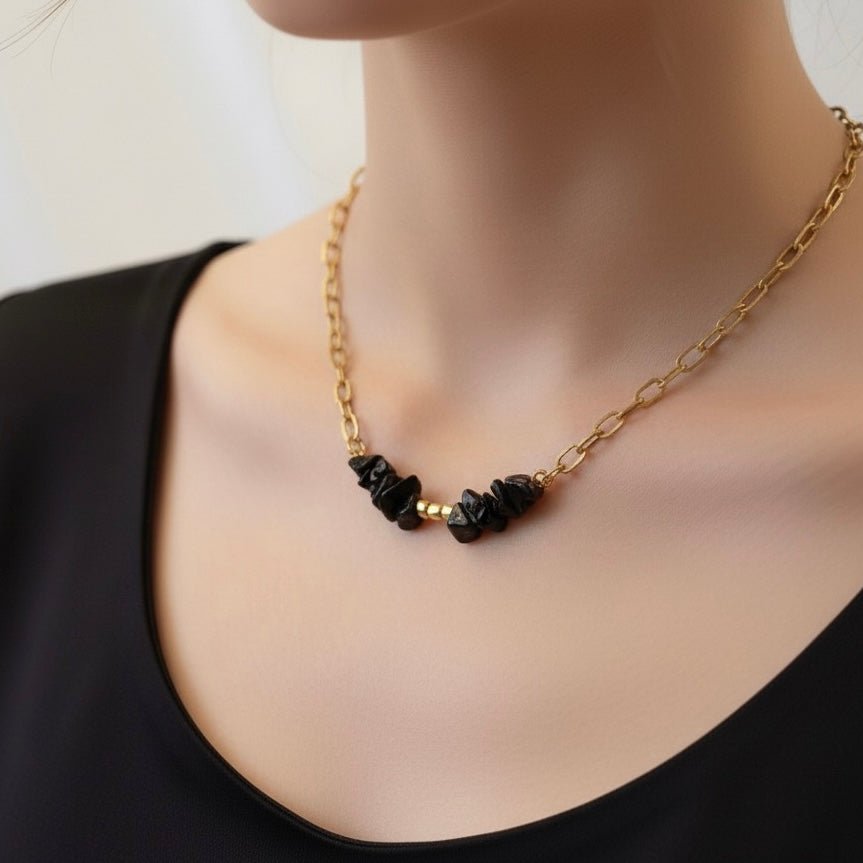 ONYX – COLLANA PLACCATA ORO 18K - OE!