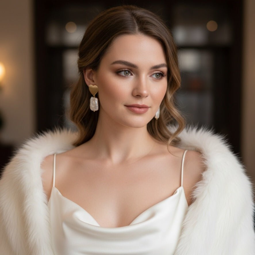 Orecchini Artigianali Made in Italy - Cuore Placcato Oro e Perla Barocca - OE!