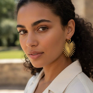 Orecchini con cerchietto cuore sacro in acciaio - OE!