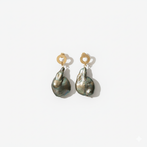 Orecchini Pendenti Perla Barocca Verde – Made in Italy - OE!