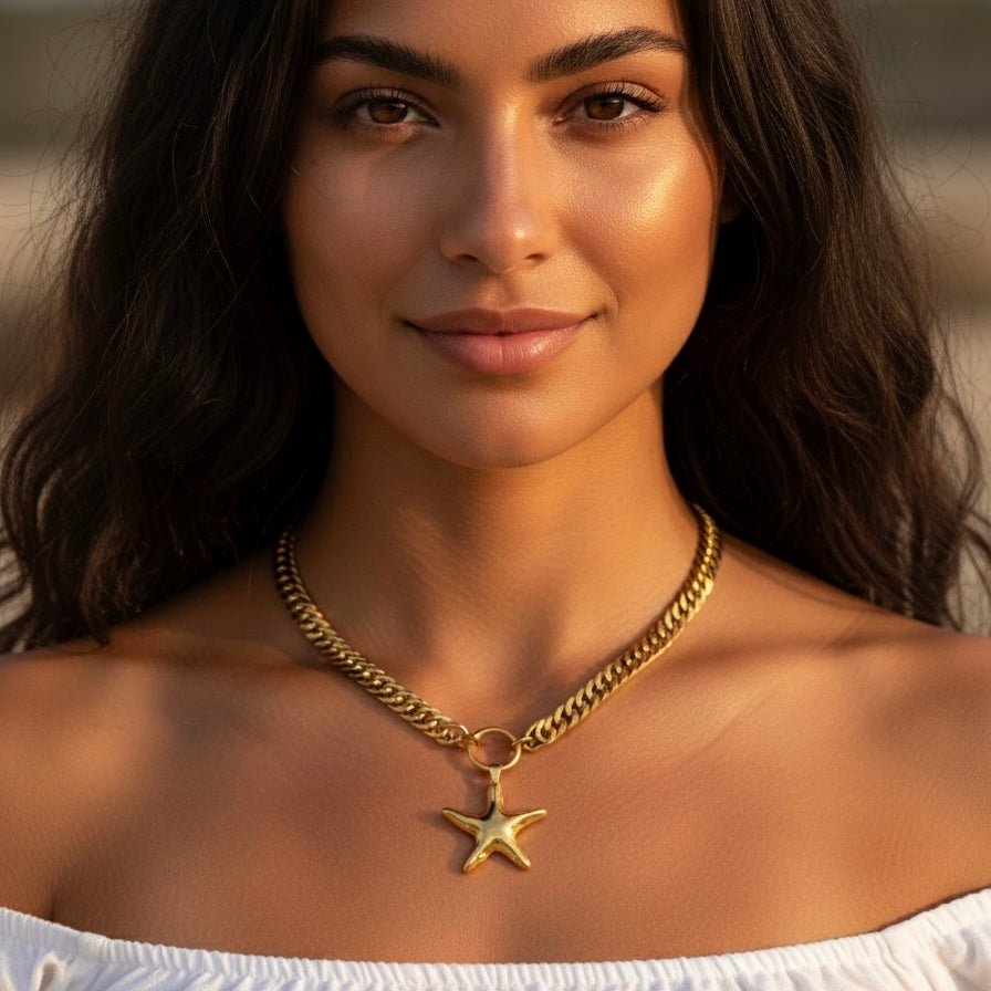 Oro di Mare – Collana a catena con pendente a stella marina - OE!