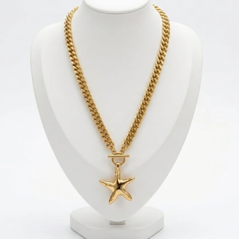 Oro di mare collana a catena con pendente a stella marina - OE!