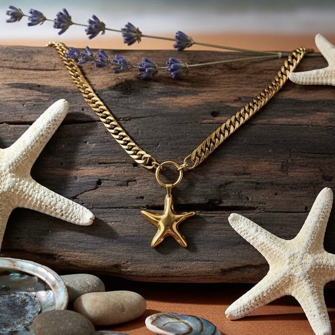 Oro di Mare – Collana a catena con pendente a stella marina - OE!