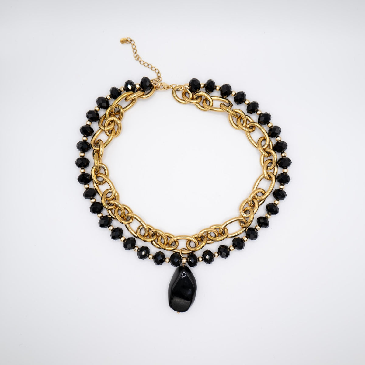 OSSIDIANA - Collana con pietra naturale e catena oro - OE!