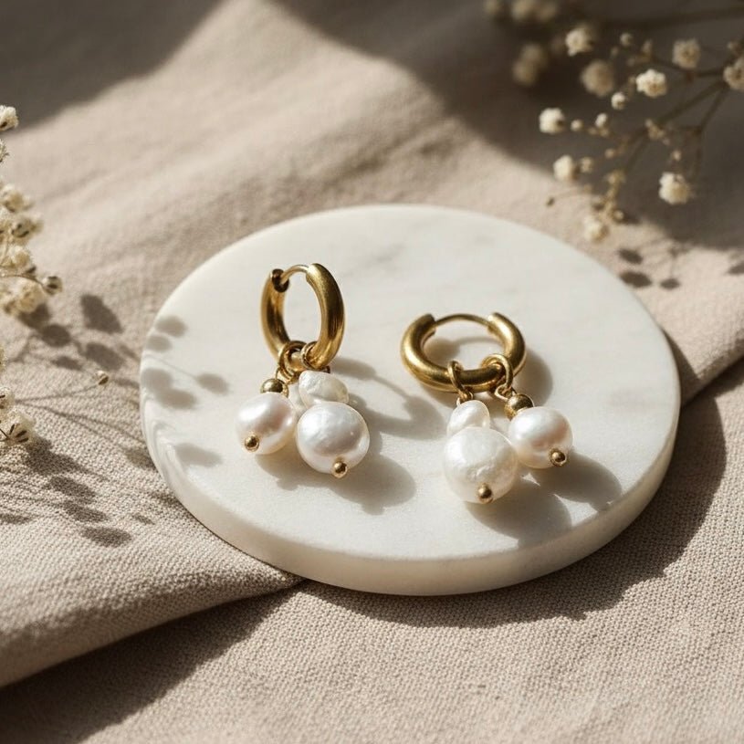 PEARL HOOPS – CERCHI ORO CON PERLE - OE!