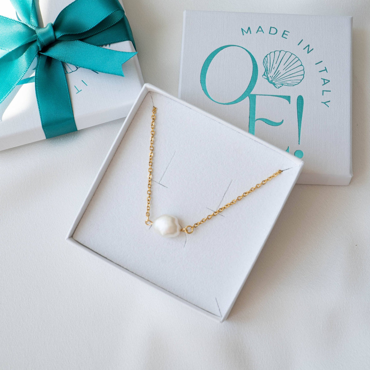 PERLA SOLITARIA - Collana con perla di fiume - OE!