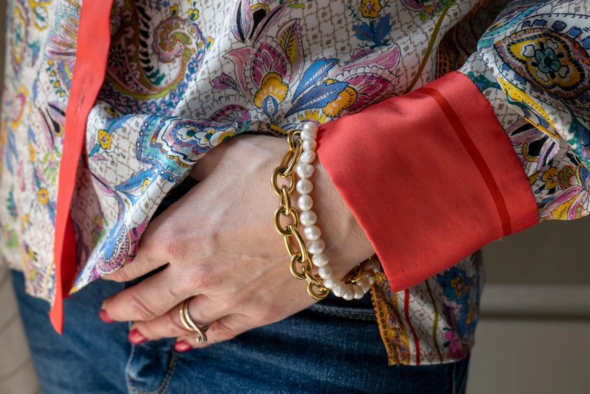 PERLE - BRACCIALE CON PERLE DI FIUME - OE!