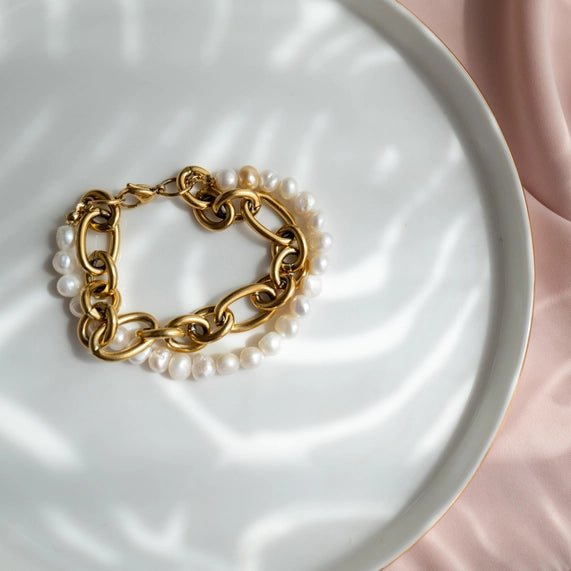 PERLE - BRACCIALE CON PERLE DI FIUME - OE!