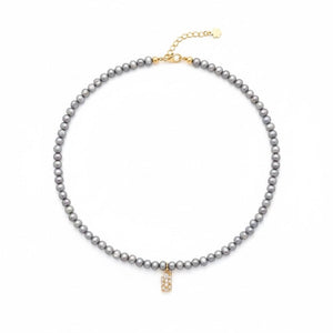 PERLUNE - Collana di Perle con Pendente in Ottone Placcato Oro e Zirconi – Gioiello Elegante Made in Italy - OE!