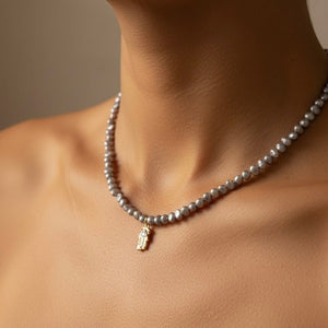 PERLUNE - Collana di Perle con Pendente in Ottone Placcato Oro e Zirconi – Gioiello Elegante Made in Italy - OE!