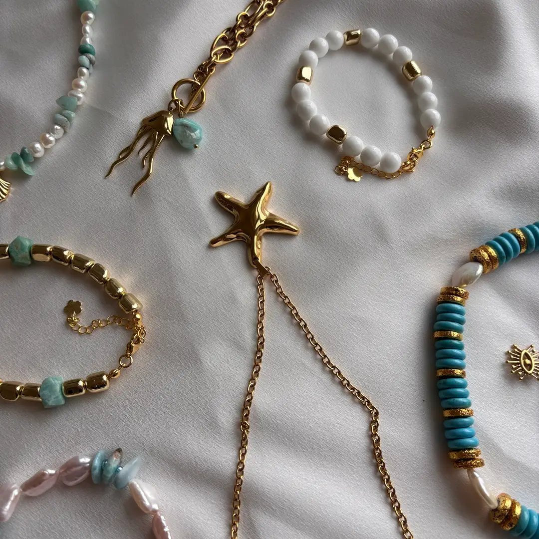 Positano Star - Collana con ciondolo a stella marina in oro - OE!